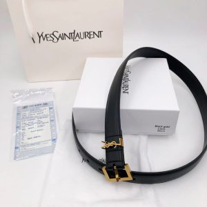 Ремень кожаный Yves Saint Laurent Monogram